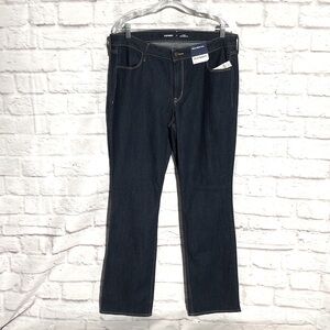 Old Navy Mid-Rise Wow Boot-Cut Jeans in Dark Blue size 14 NWT Zipper Button Fly